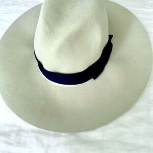 Brixton Cream Hat with Navy Band